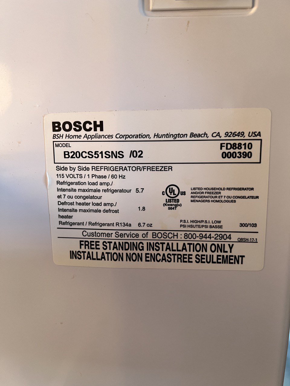 Fridge Bosch Repair San Diego, CA, US