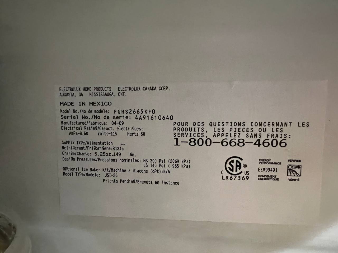 Refrigerator Frigidaire Repair San Diego, CA, US
