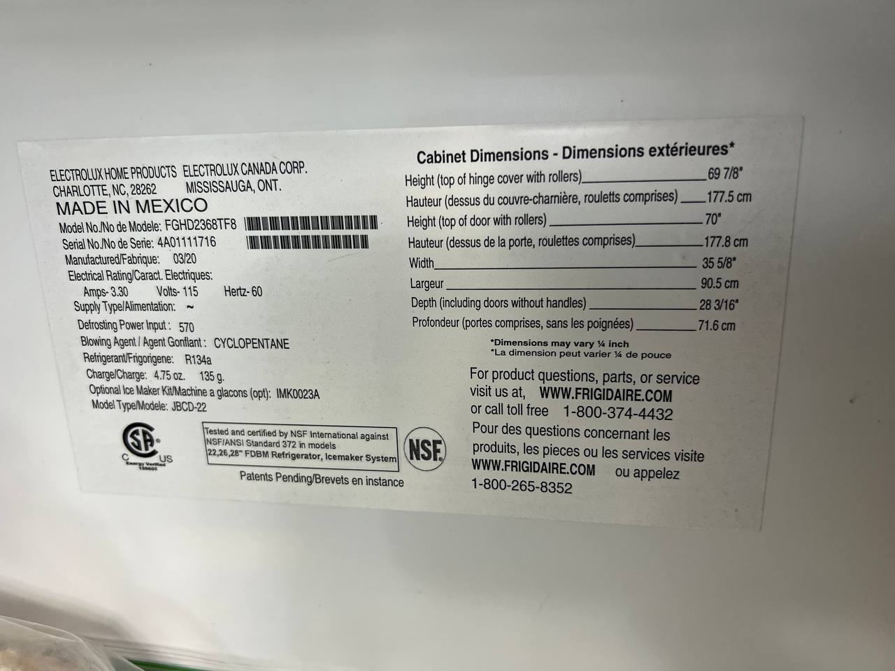 Fridge Electrolux Repair Ocean Beach San Diego County, CA, US