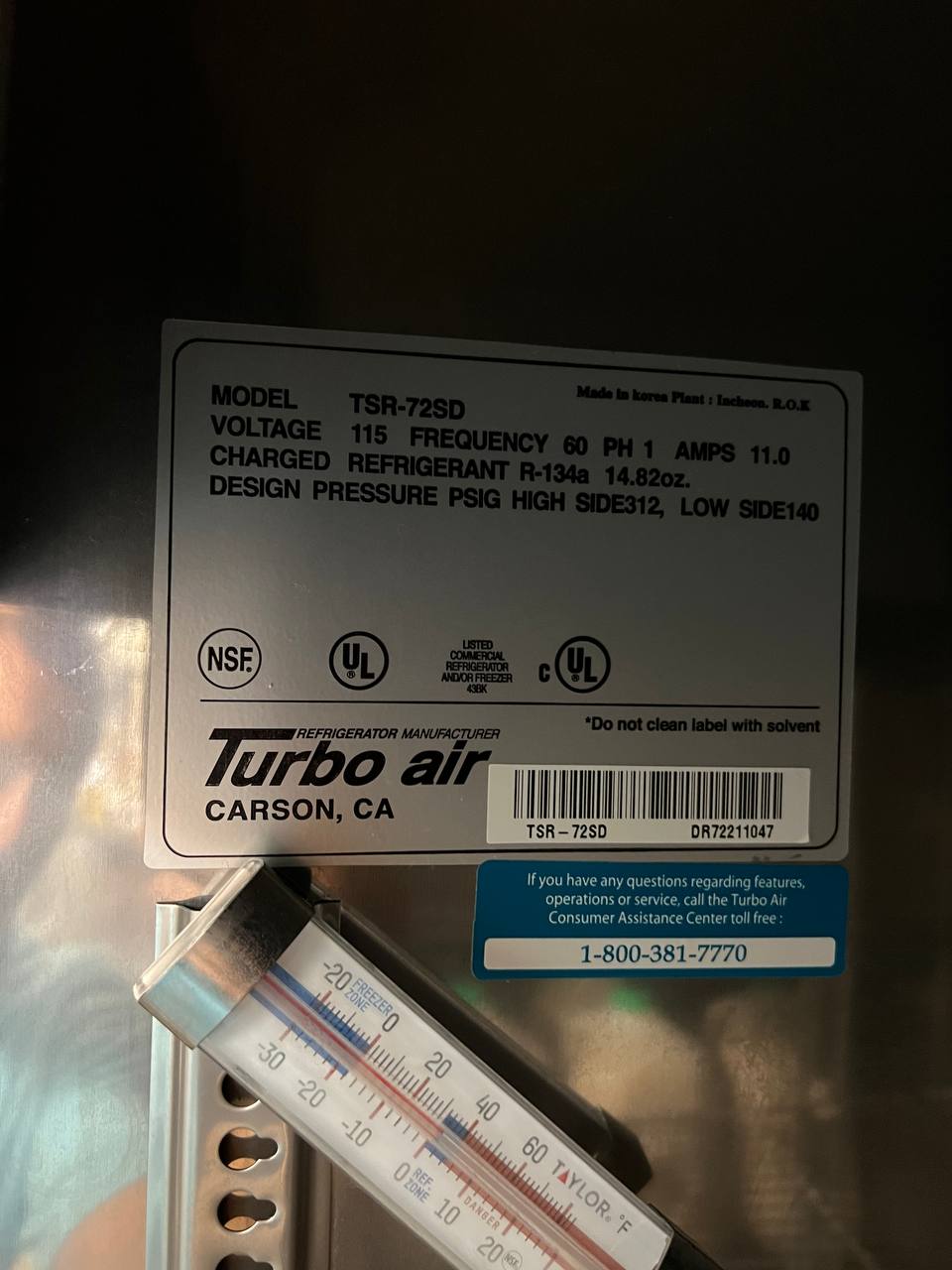 Commercial Fridge TurboAir Repair La Jolla San Diego County, CA, US