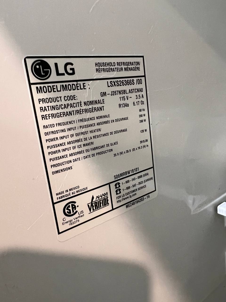Fridge LG Repair Del Mar San Diego County, CA, US